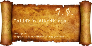 Talián Viktória névjegykártya