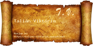 Talián Viktória névjegykártya